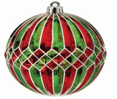 Two 5.9 inches Ridged Diamond Stripe Ornament Balls (150MM).*