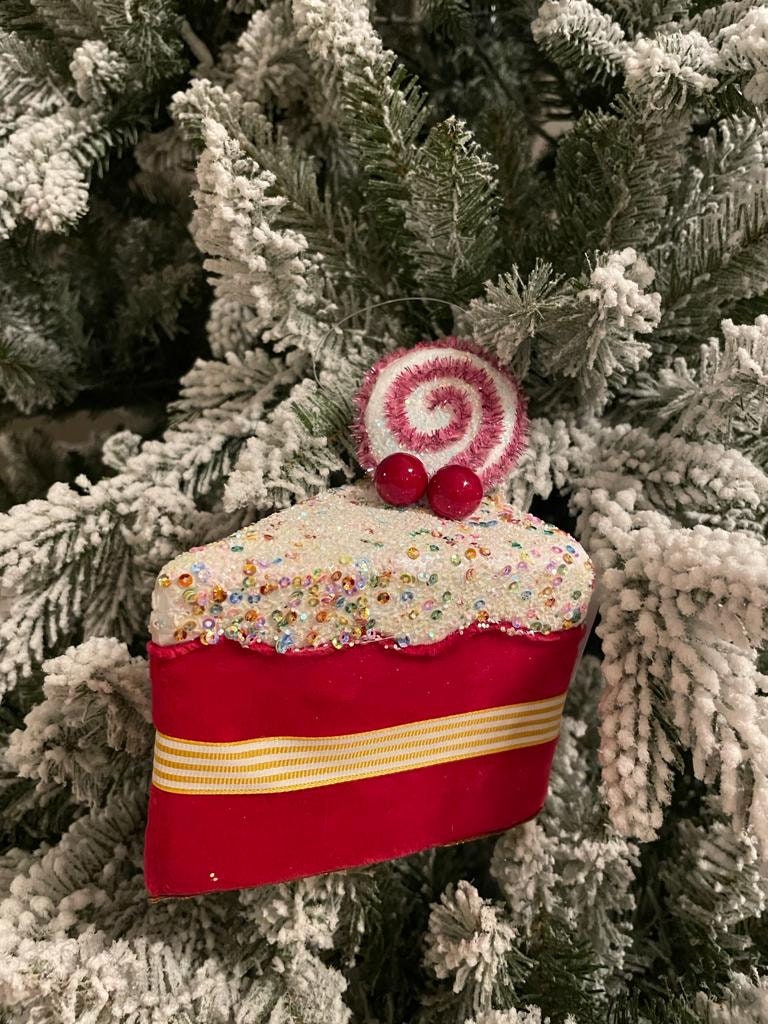 6" Candy cake slice pink