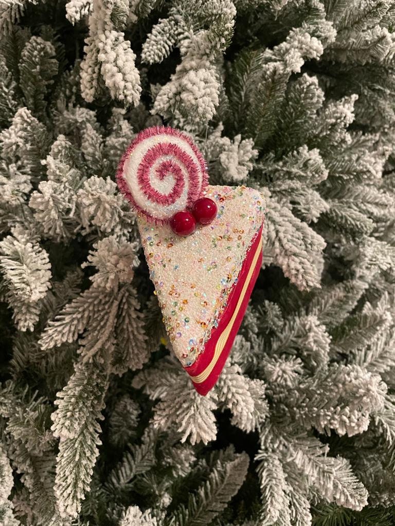 6" Candy cake slice pink