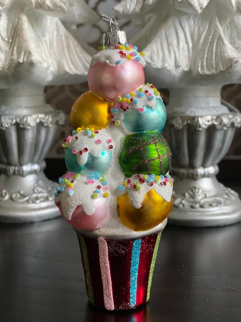 6.75" Ice Cream Glass Ornament*
