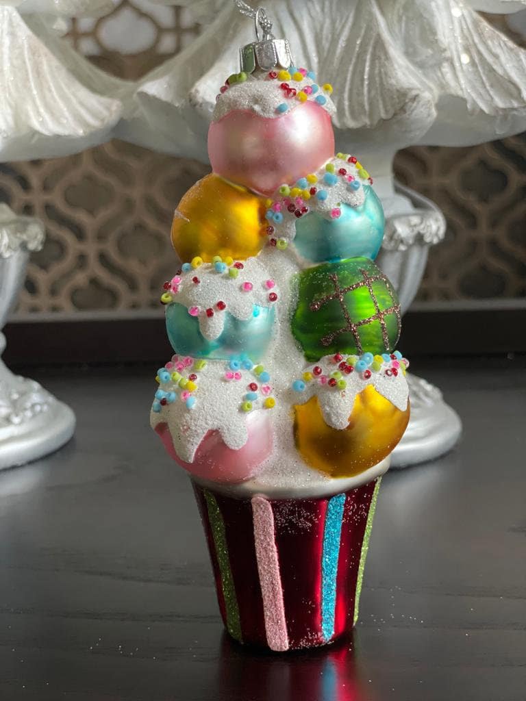 6.75" Ice Cream Glass Ornament*