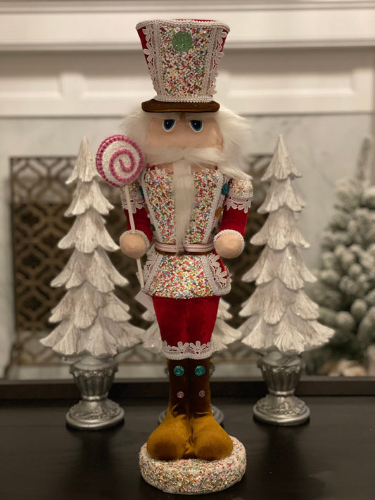 25” Nutcracker in red. Christmas. Candy theme.