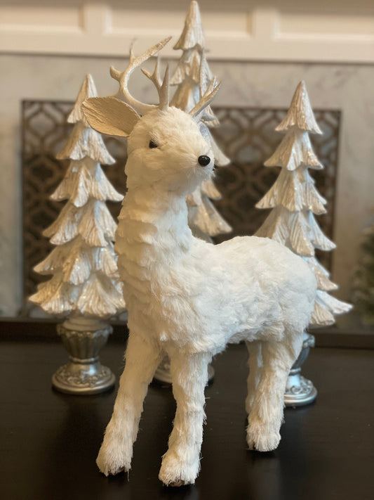 21.5 inch Deer standing tabletop ornament. Christmas.