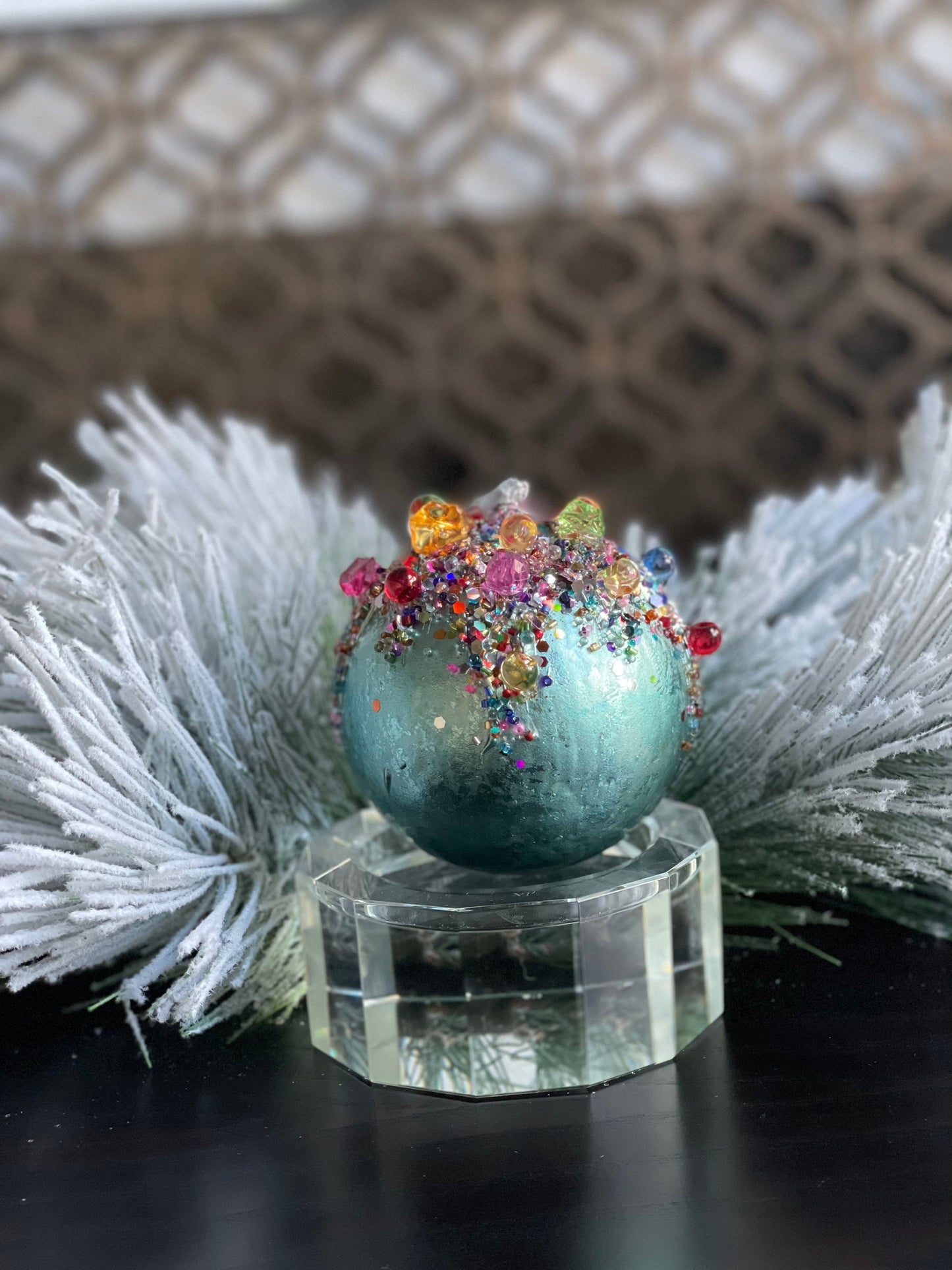 4” Kaleidoscope jeweled light blue