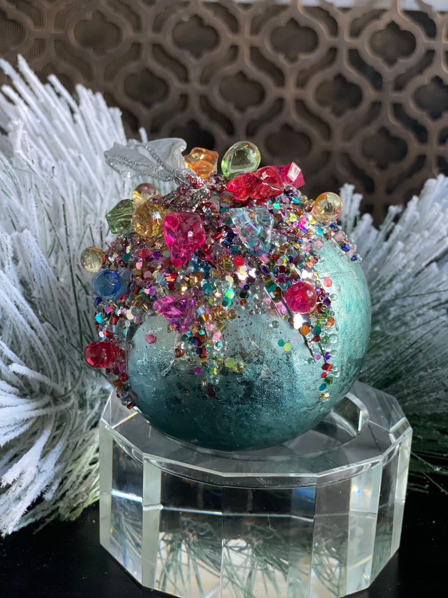 4” Kaleidoscope jeweled light blue