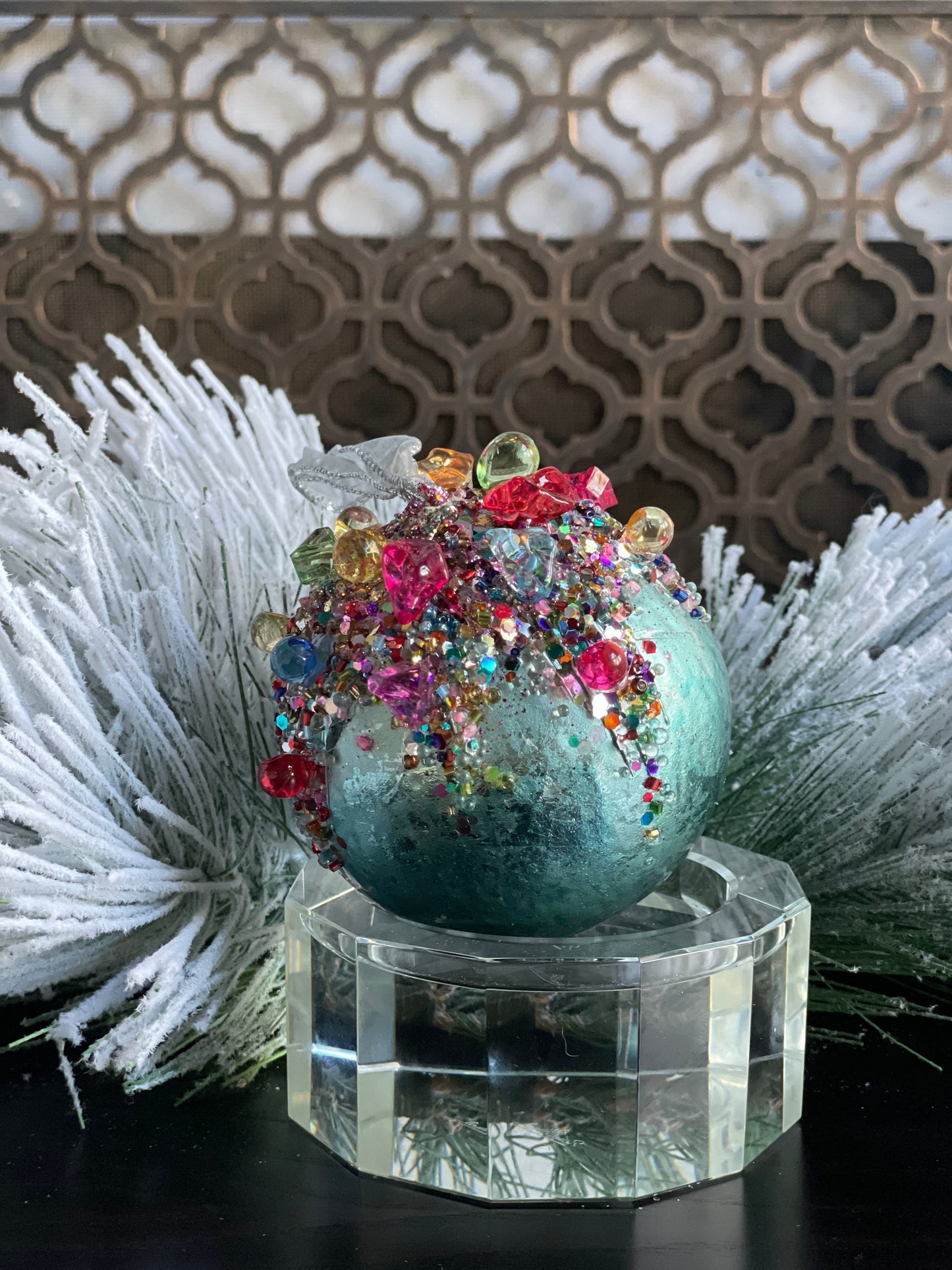4” Kaleidoscope jeweled light blue
