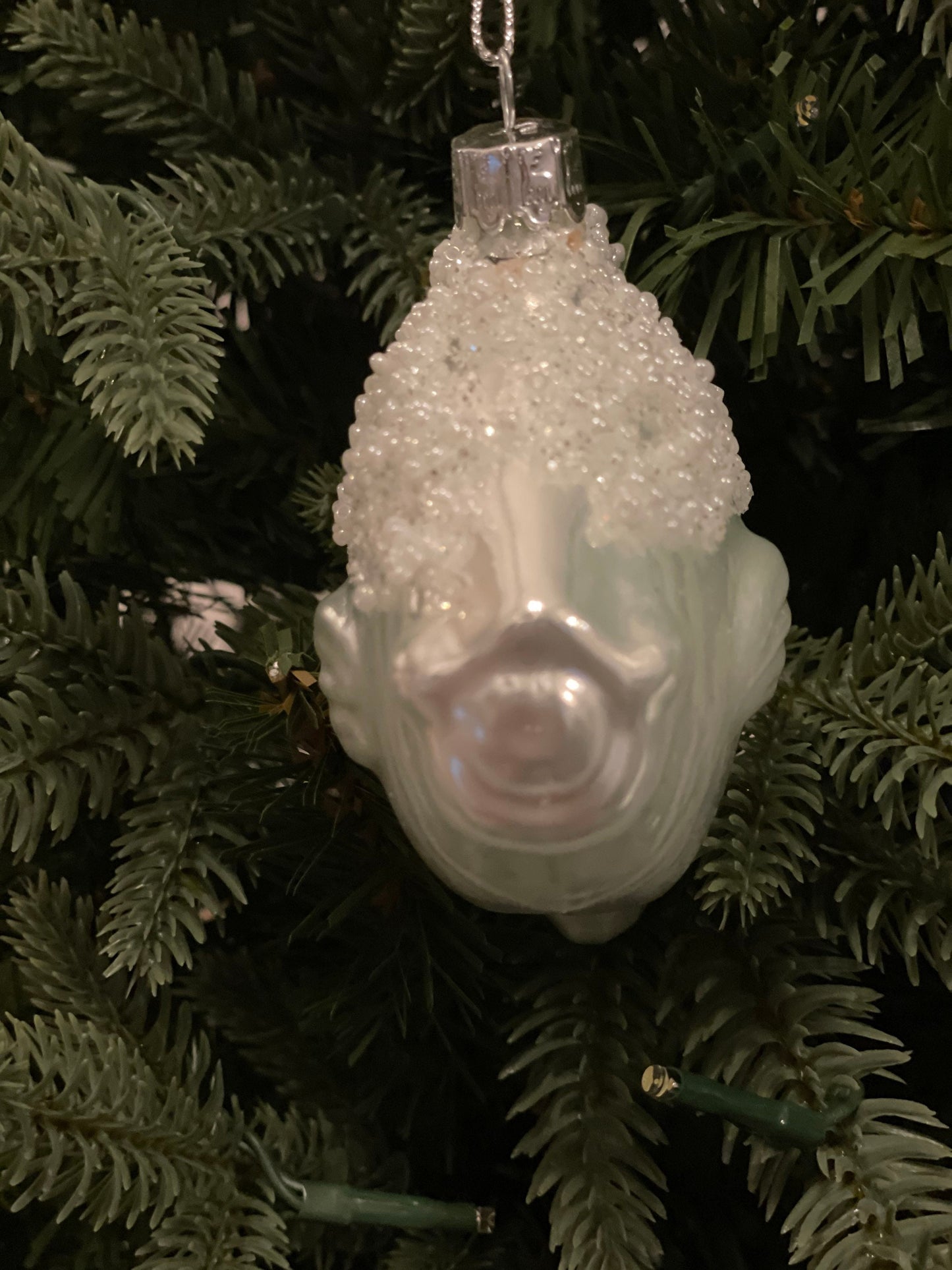 SET of 2. 4"glass tropical fish w/pearls ornament. Sea or beach theme ornament.