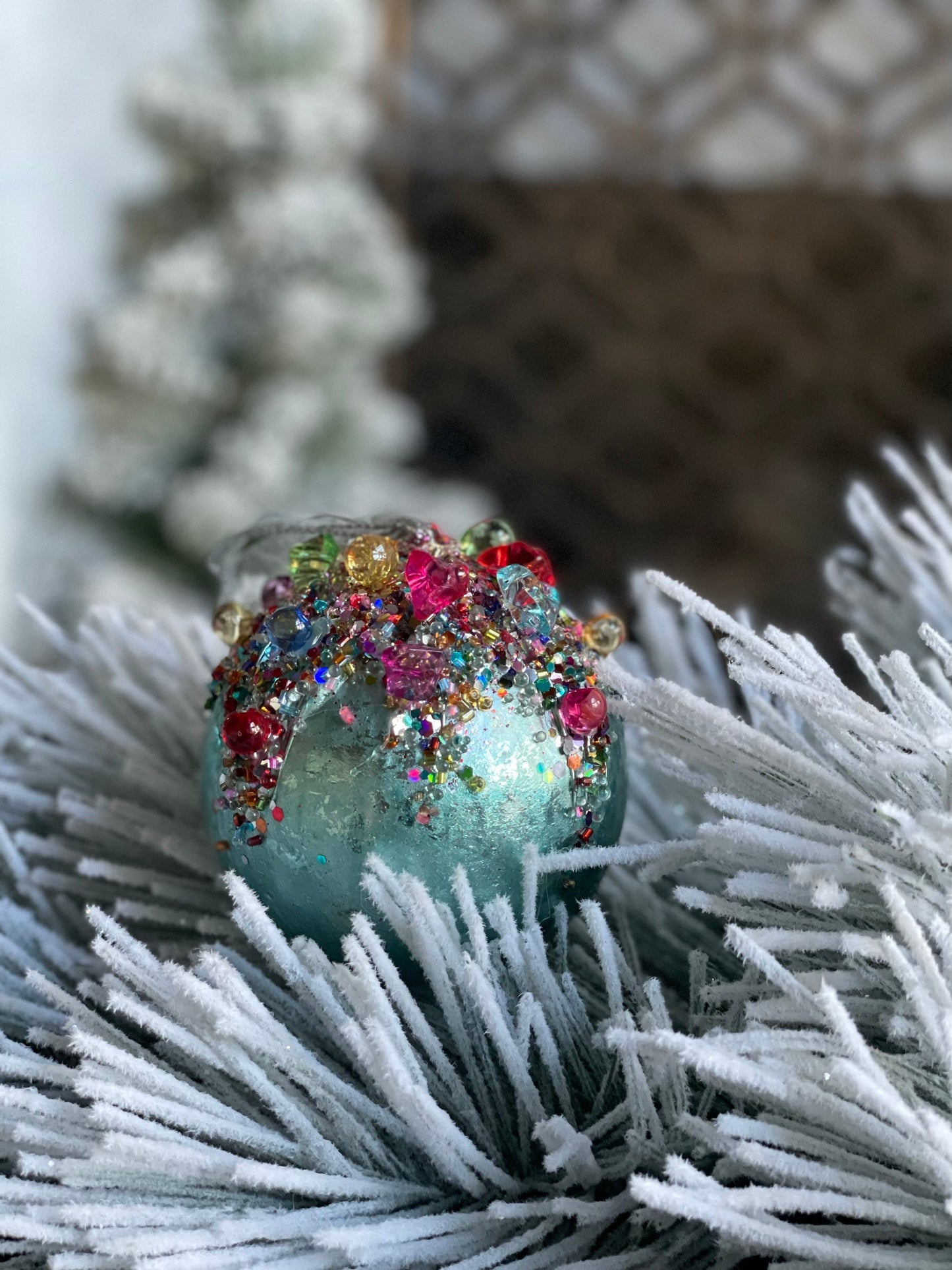 4” Kaleidoscope jeweled light blue
