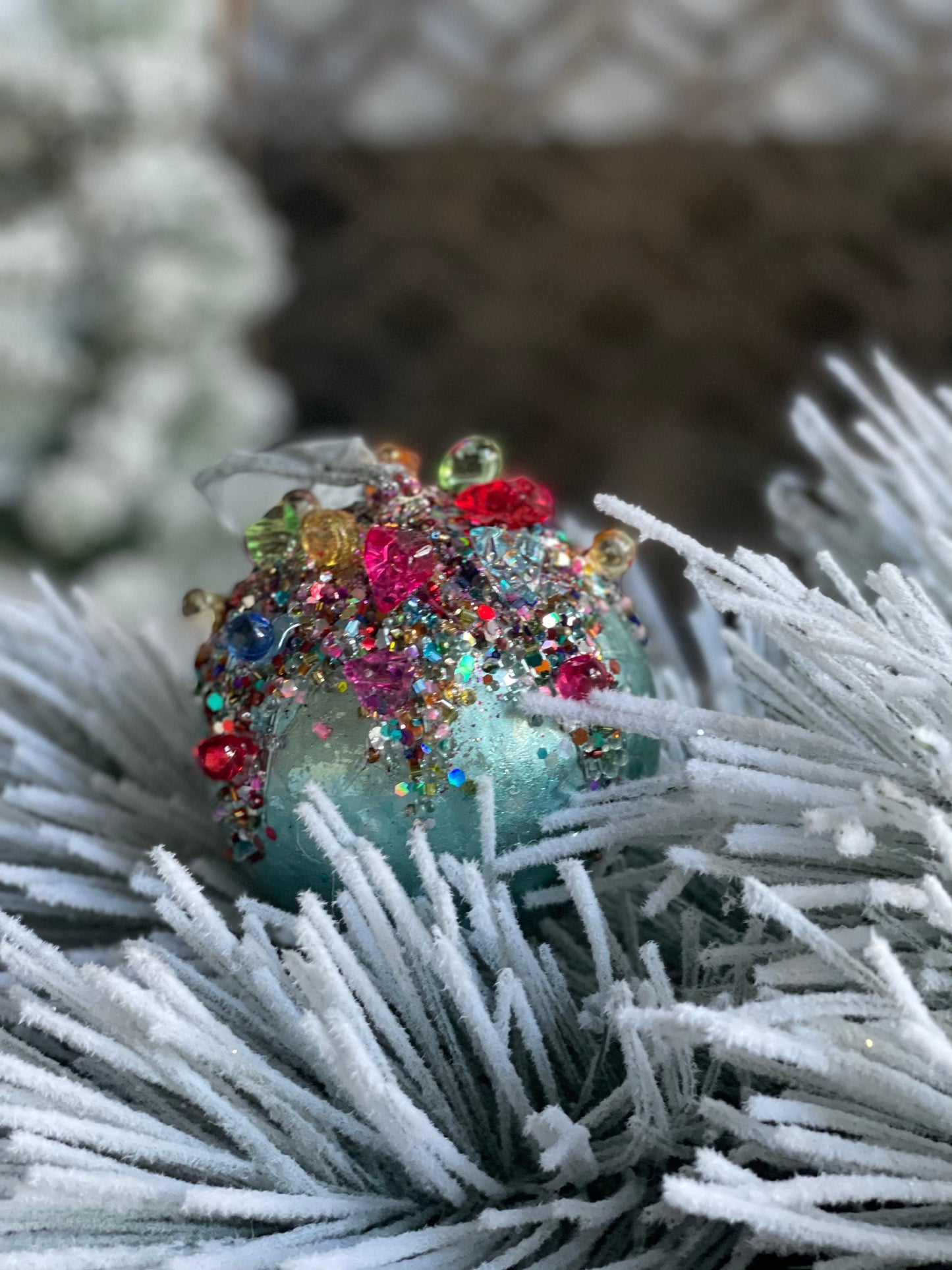 4” Kaleidoscope jeweled light blue