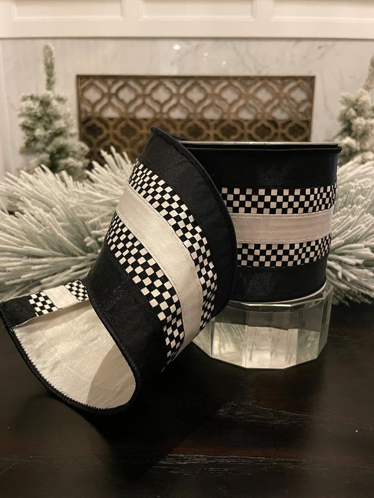 4x10 yards pixie checks black and white.