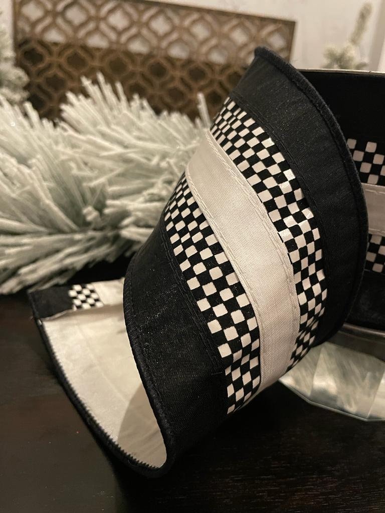4x10 yards pixie checks black and white.
