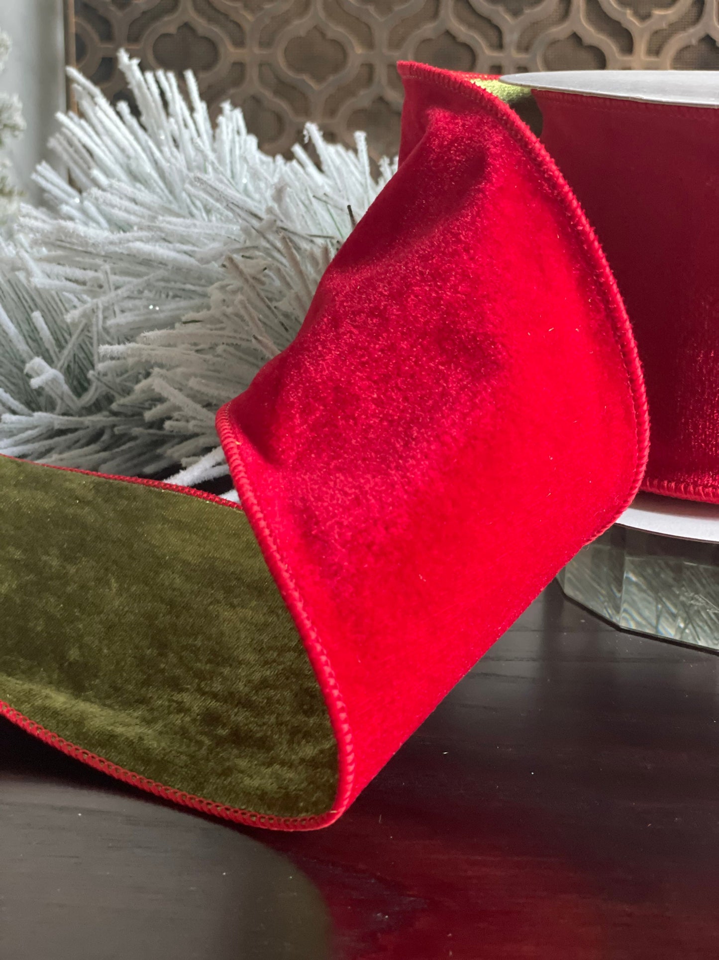 4"x 10 yard double velvet back wired ribbon*