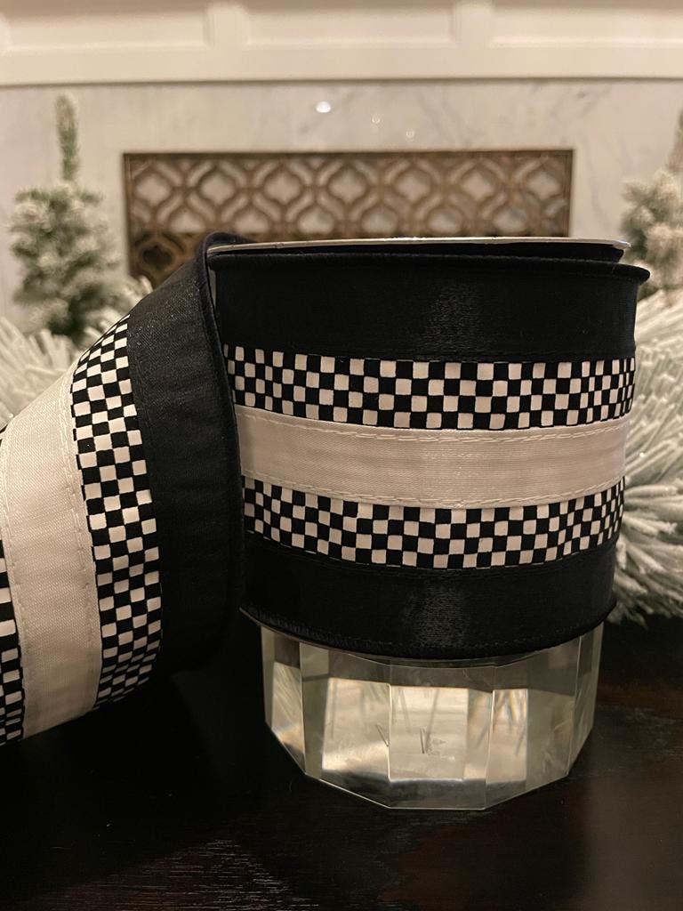 4x10 yards pixie checks black and white.