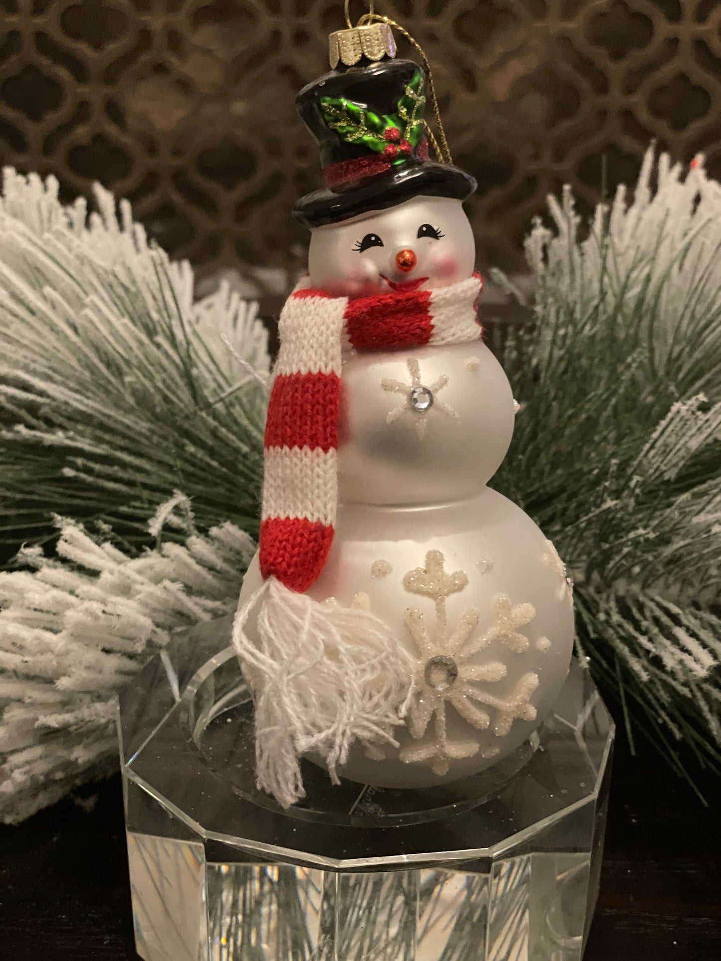 6.25"Snowman Glass Ornament