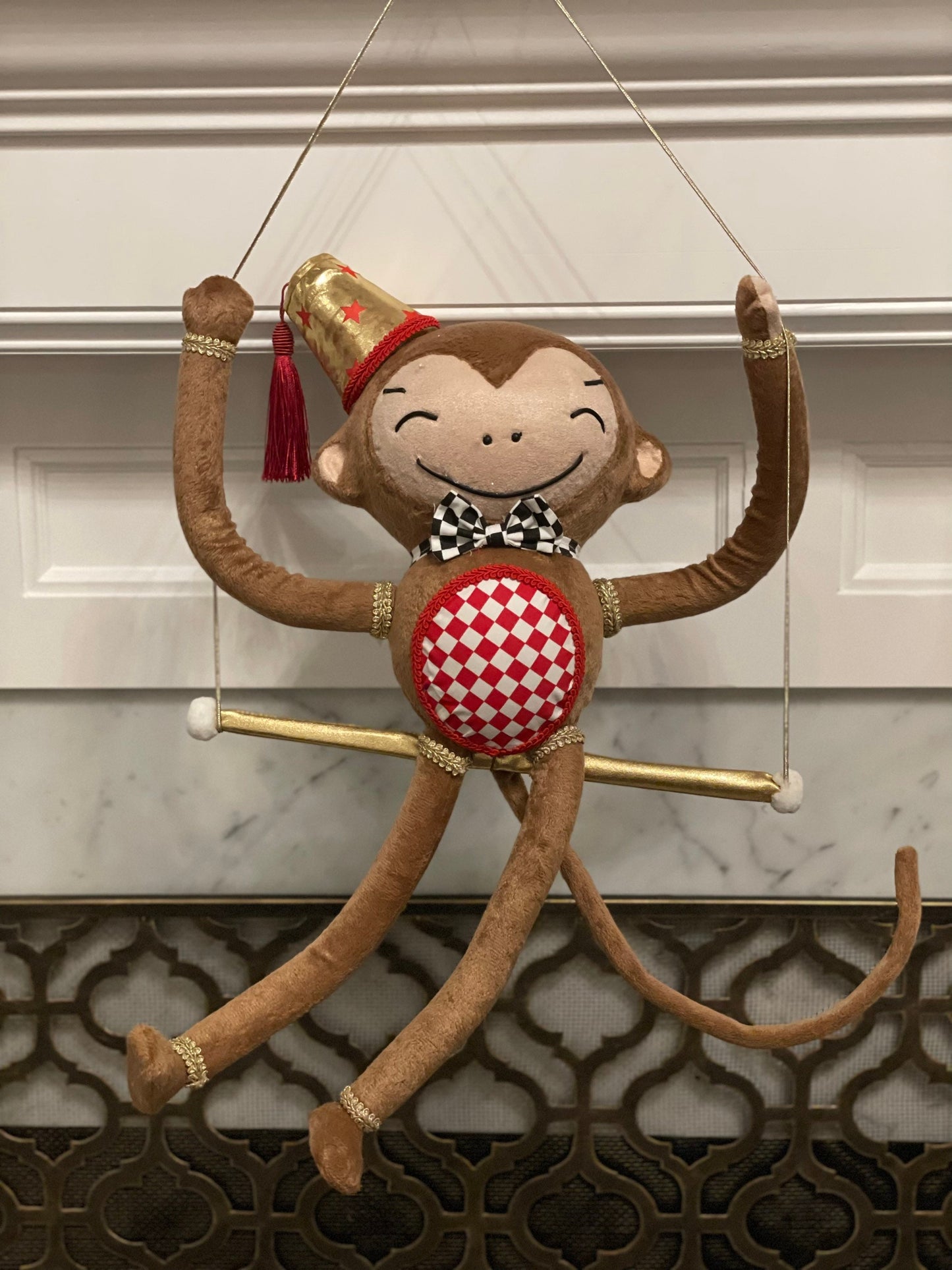 22"x19" Monkey ornament. Circus. Christmas. Party animal.