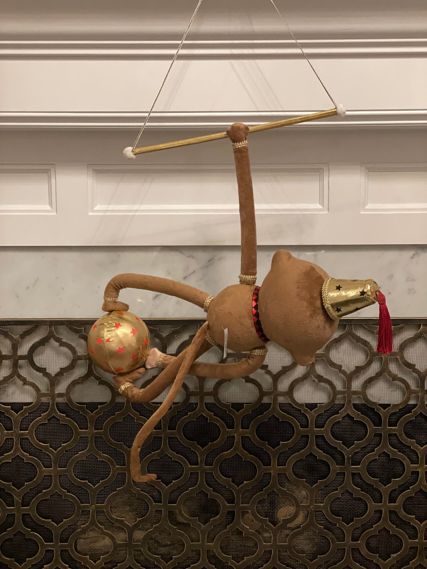 22"x18" Monkey w/ball ornament. Circus. Christmas. Party animal.