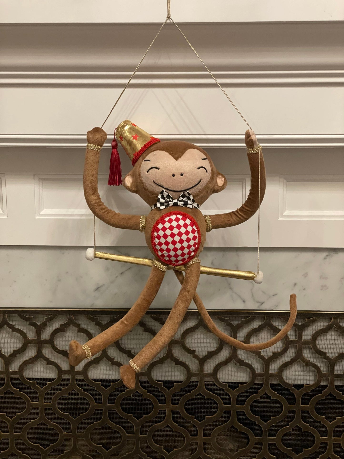 22"x19" Monkey ornament. Circus. Christmas. Party animal.