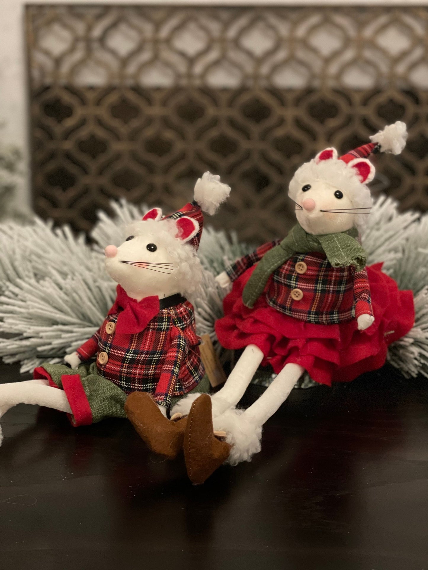 17.75" Mouse girl and boy. Set of 2.