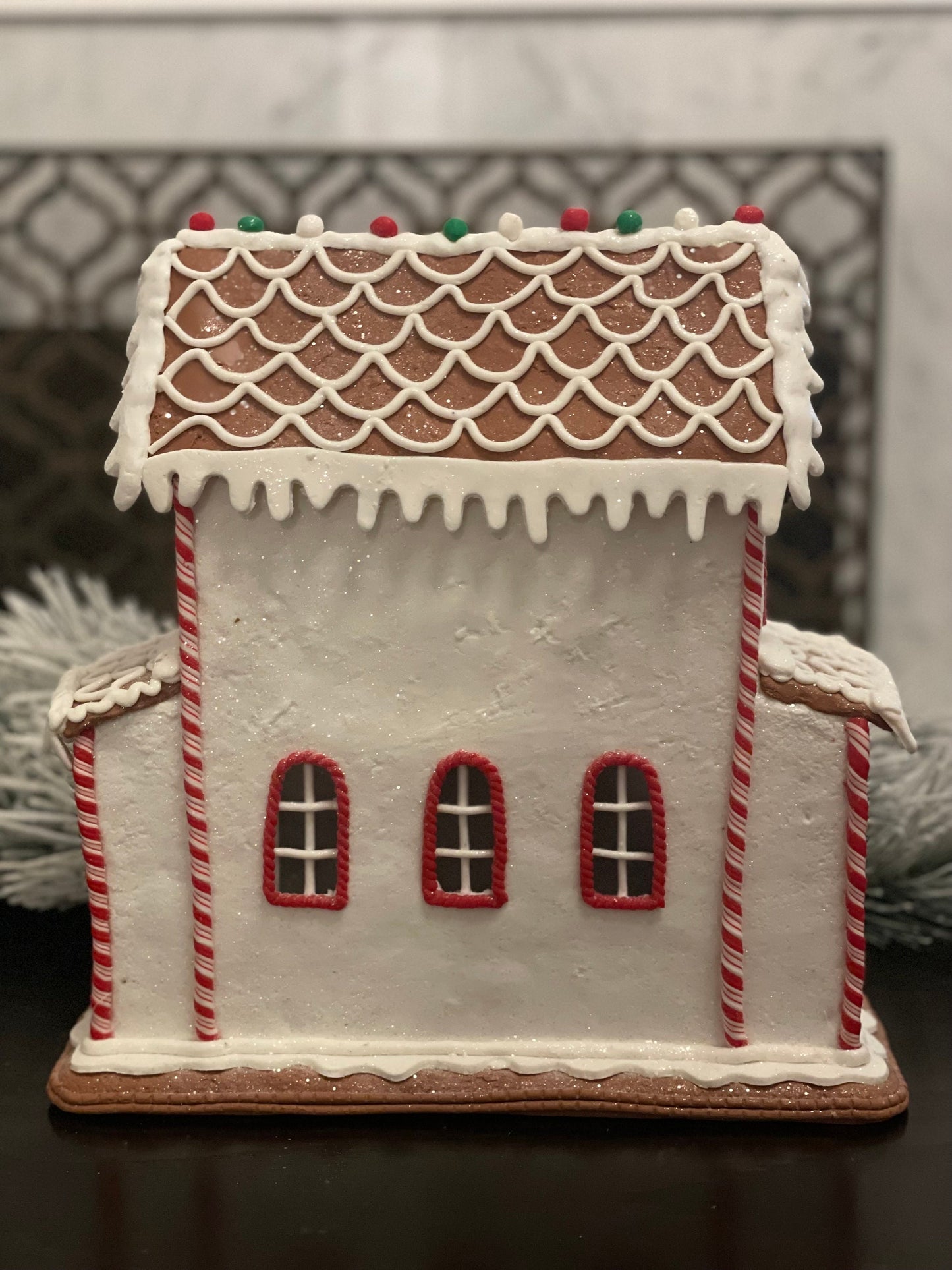 14" Lighted gingerbread house.