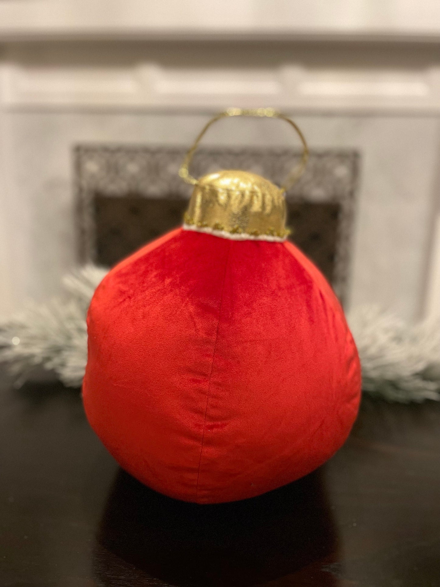 15” H x 10” W red tabletop ornament/ under the tree ornament.