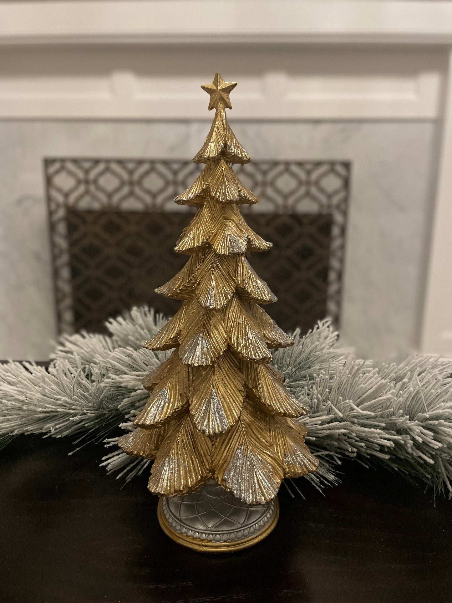 18”H x 9” W Resin gold and silver tree.