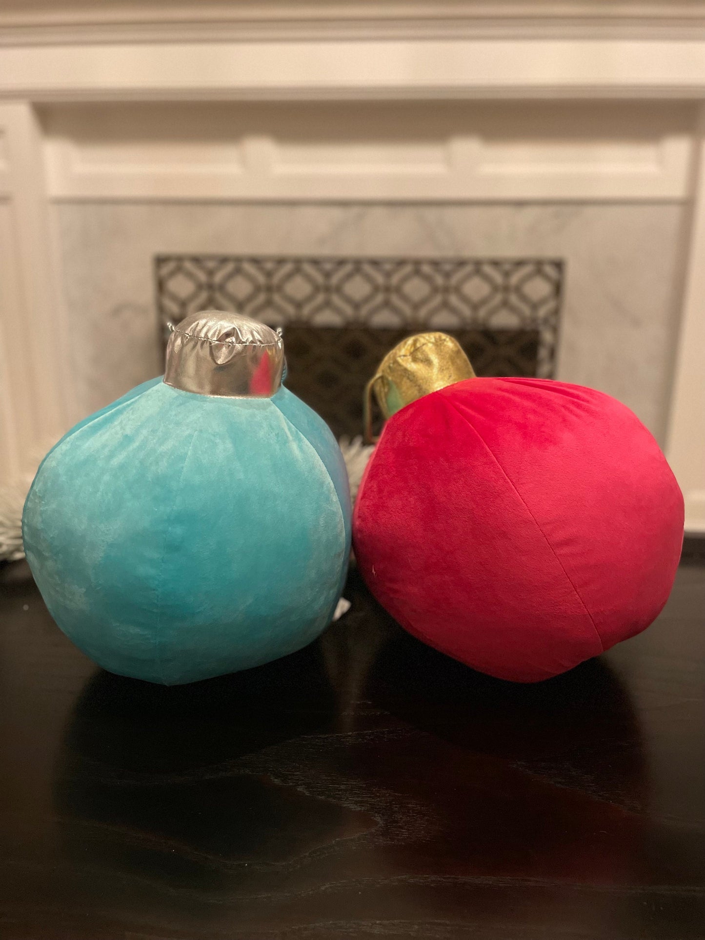 15” H x 10” W blue tabletop ornament/ under the tree ornament.