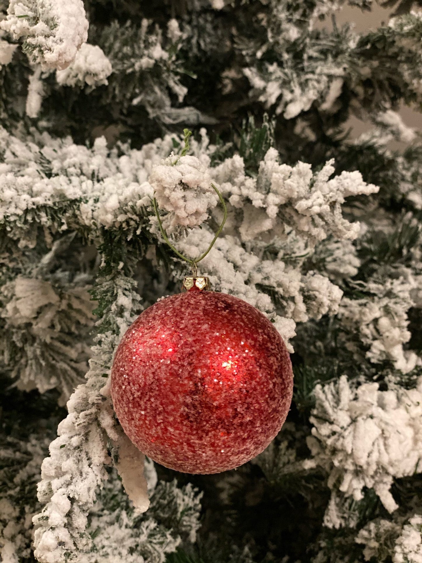 3" Sugar Candy Glitter Ornament Ball (80 mm) box w/ 6 pcs