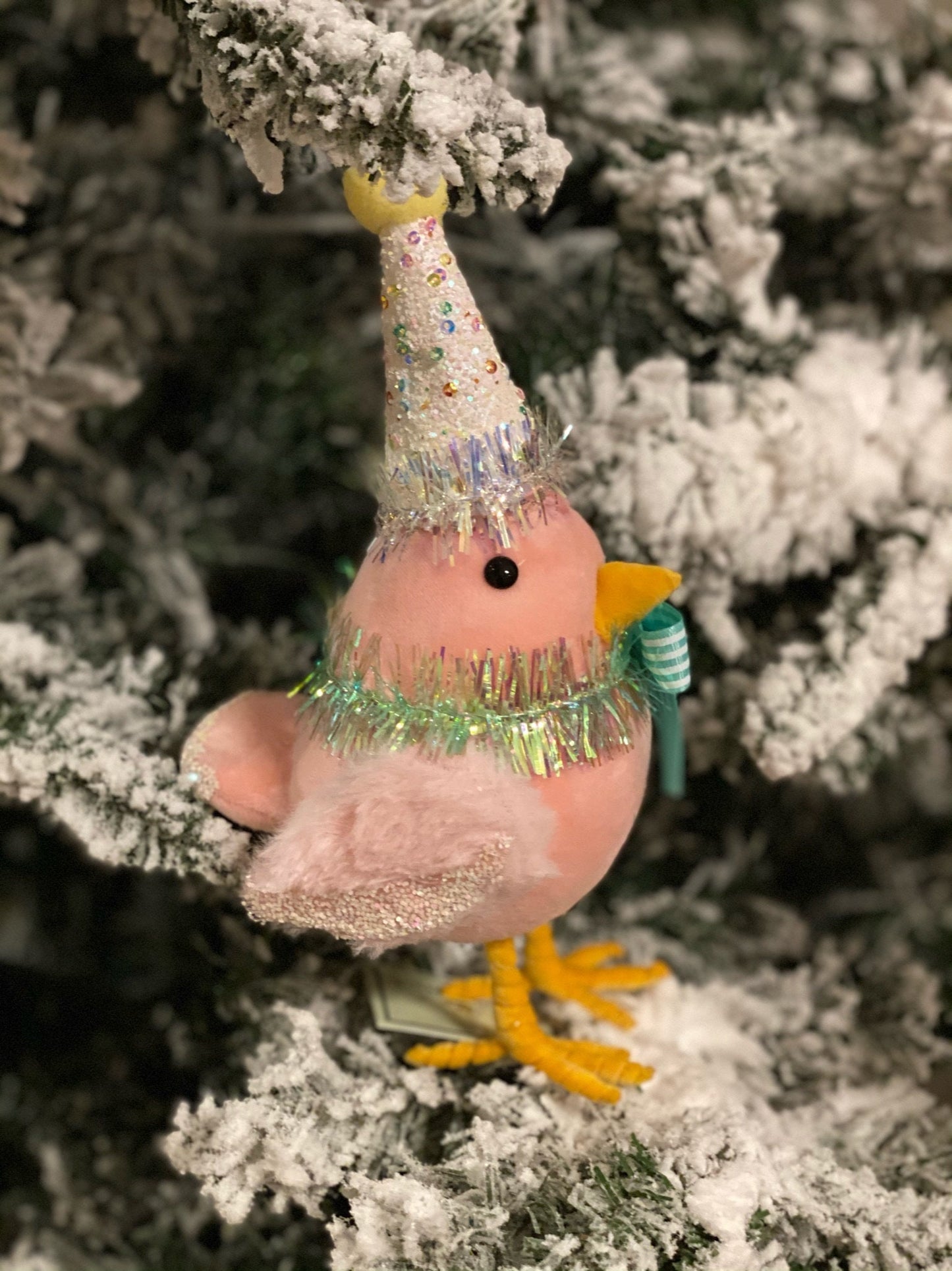 10" Sparkle candy bird with hat*