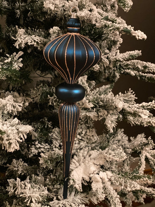 21” finial blue and gold