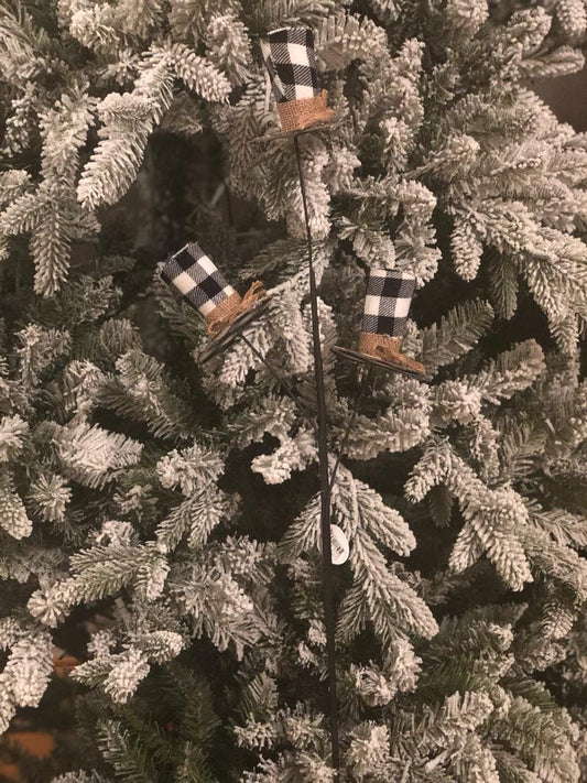 27" fabric check snowman 3 hat spray