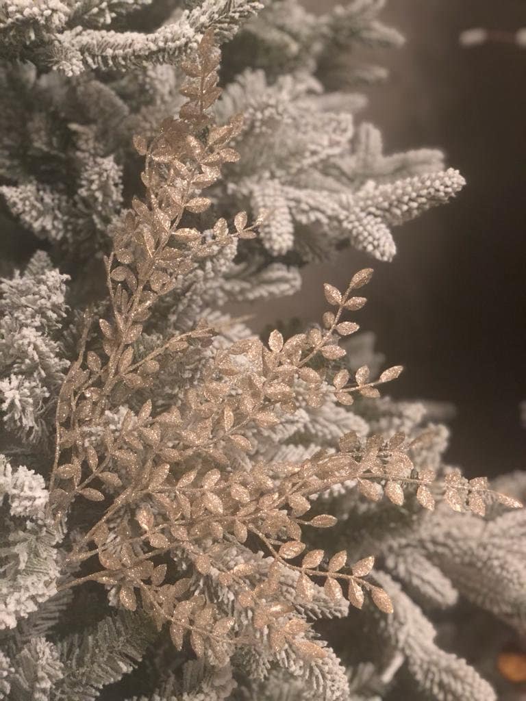 28"sparkling glitter mini ruscus spray"