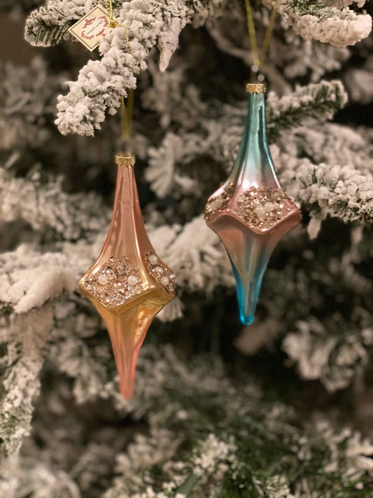 6" Mark Roberts jeweled finial ornament. Assortment of 2. Mark Roberts