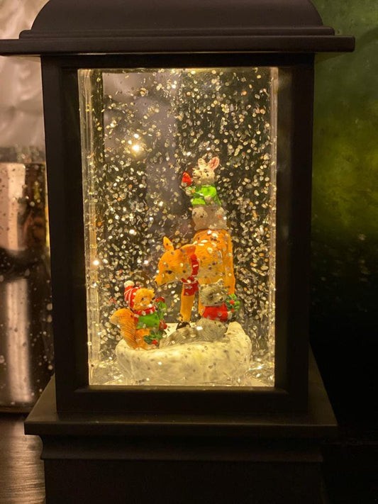 9.5" forest friends lighted water lantern*