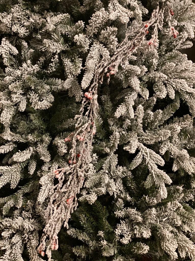 48" frosted twig/berry garland