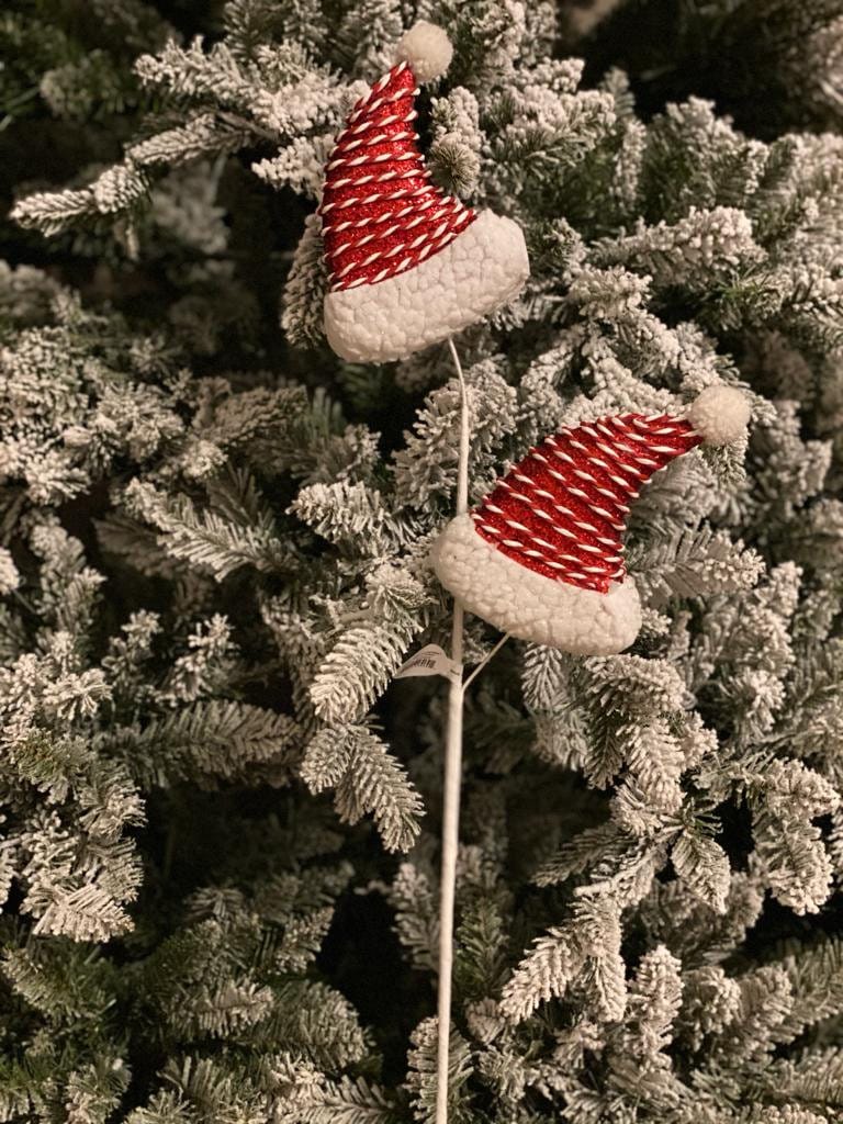 30" fabric peppermint Santa hat spray