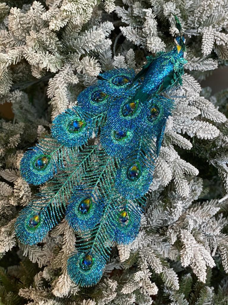 21" glitter sequin jewel peacock