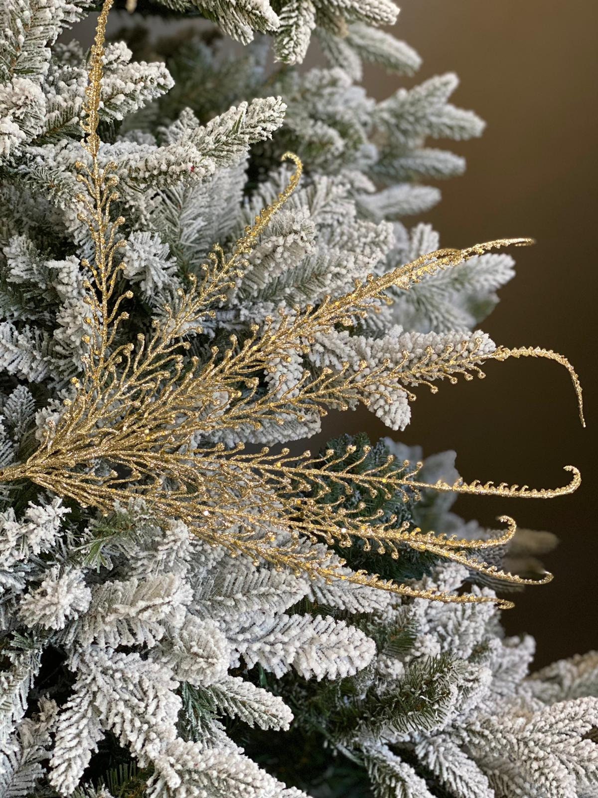 21" glitter /sequin dragon fern bush