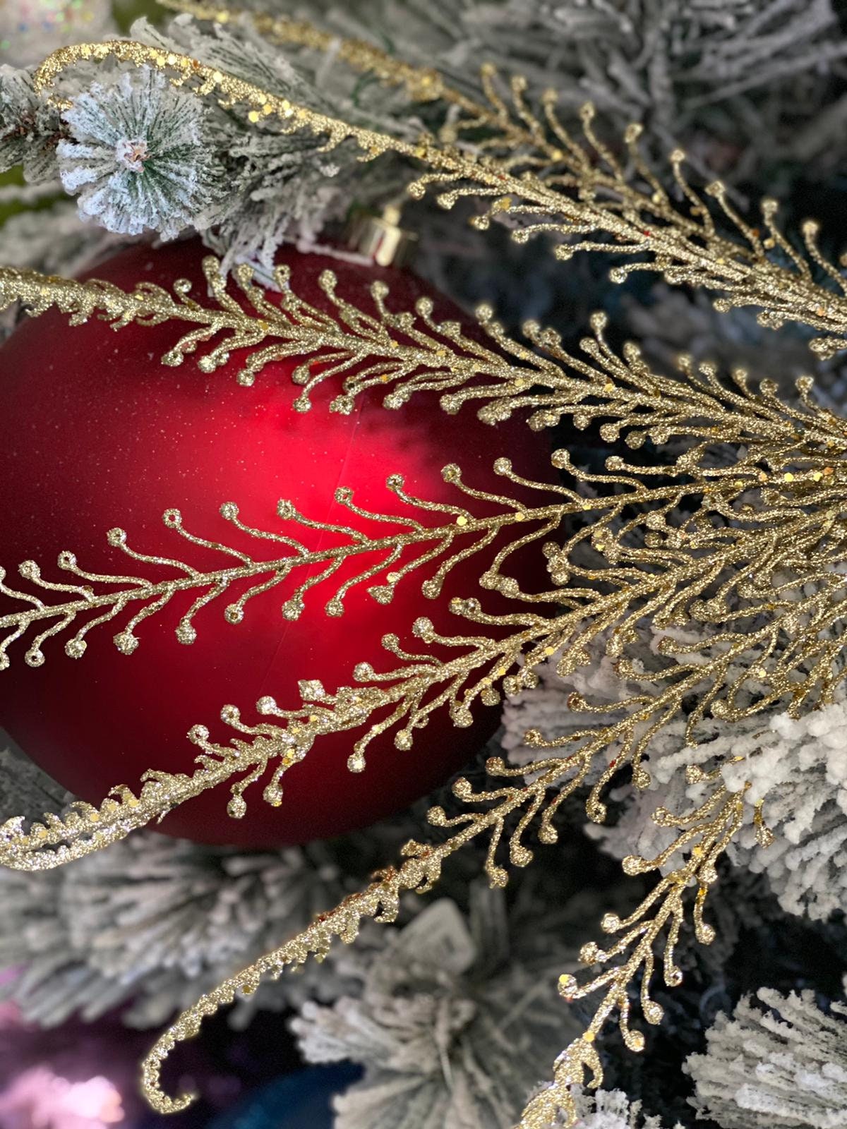 21" glitter /sequin dragon fern bush