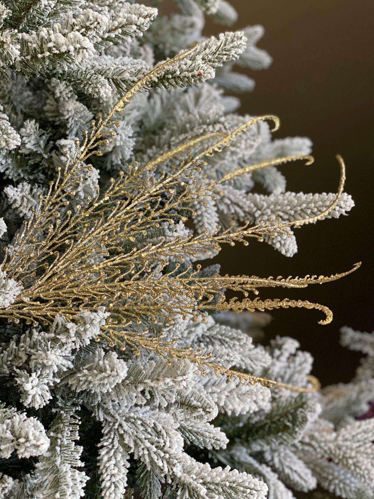 21" glitter /sequin dragon fern bush