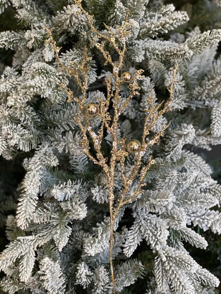 25" glitter twig/sequins/vp ball spray