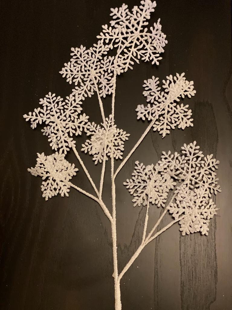 36" frosted snowflake spray