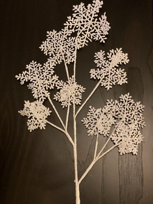 36" frosted snowflake spray