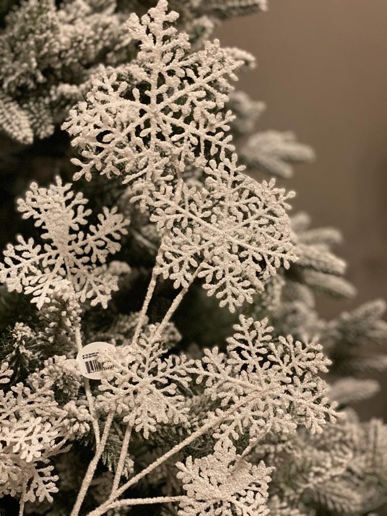 36" frosted snowflake spray
