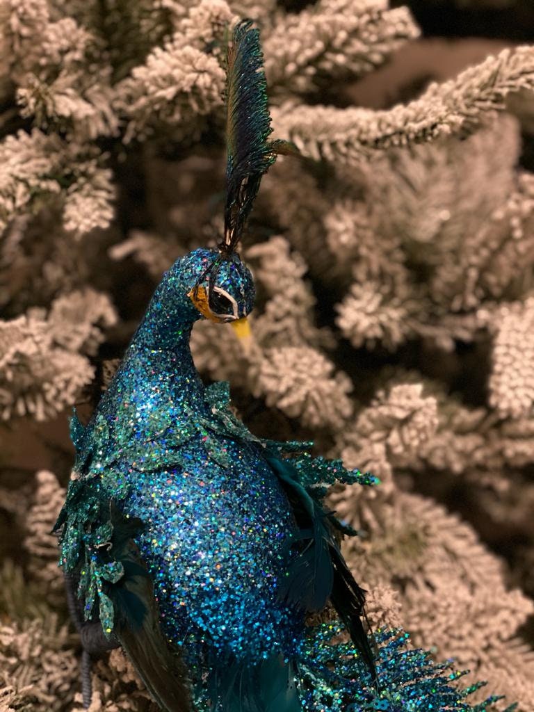 30" glitter sequin jewel peacock