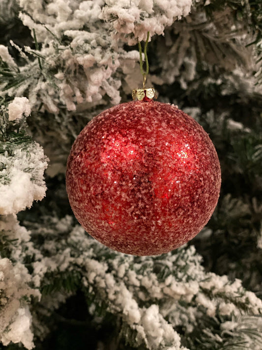 3" Sugar Candy Glitter Ornament Ball (80 mm) box w/ 6 pcs