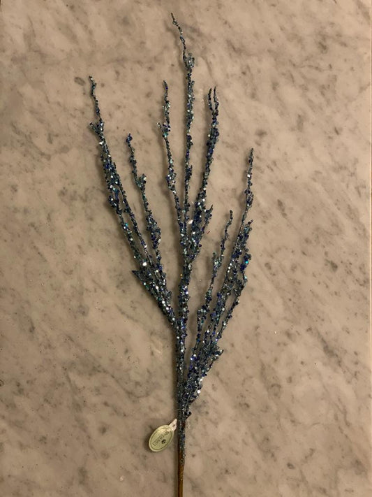 37" sequin gliter ice twig spray