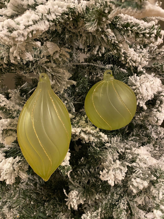 4-5.5"Frost Glass Ball Set of 2