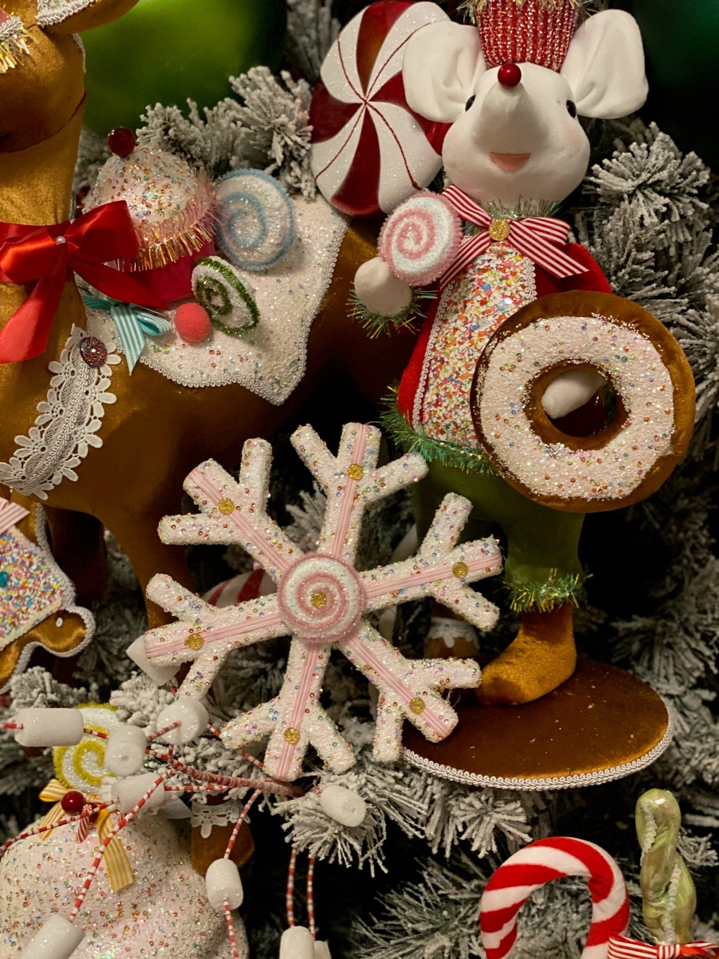 10" Candy sprinkles snowflake ornament