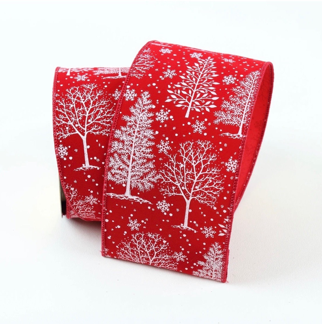 4” x 10 yard Christmas forest red