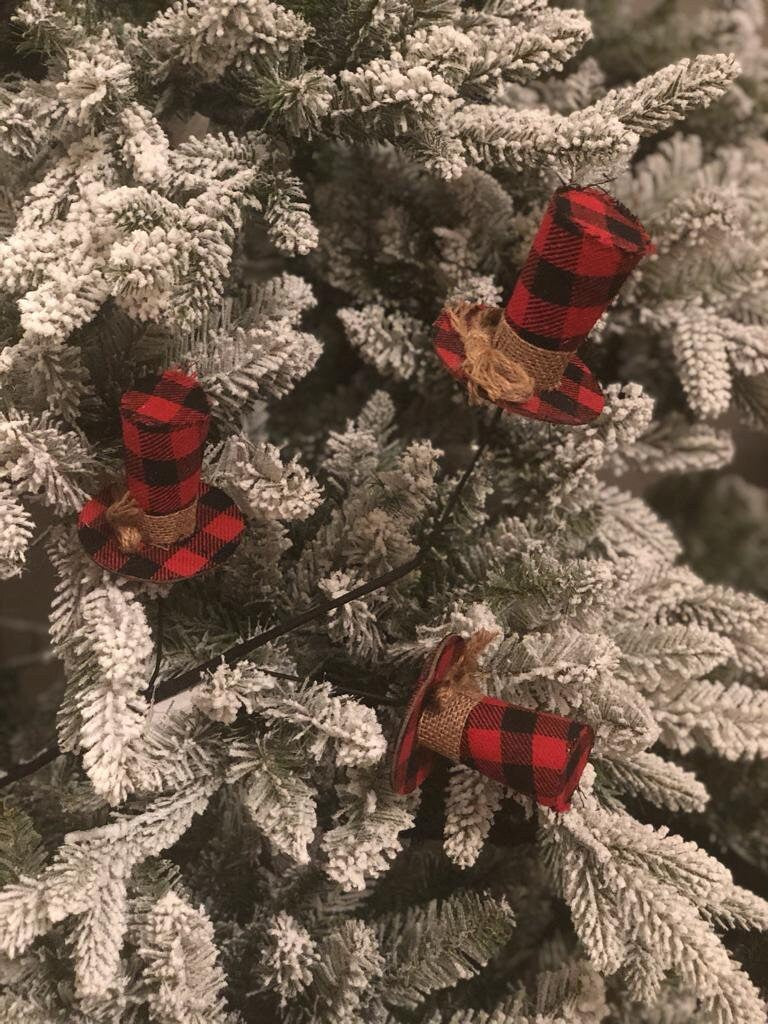 27"fabric check snowman hat x3 spray, red, black